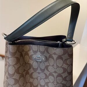 Coach Signature Brown and Green Shoulder Bag
